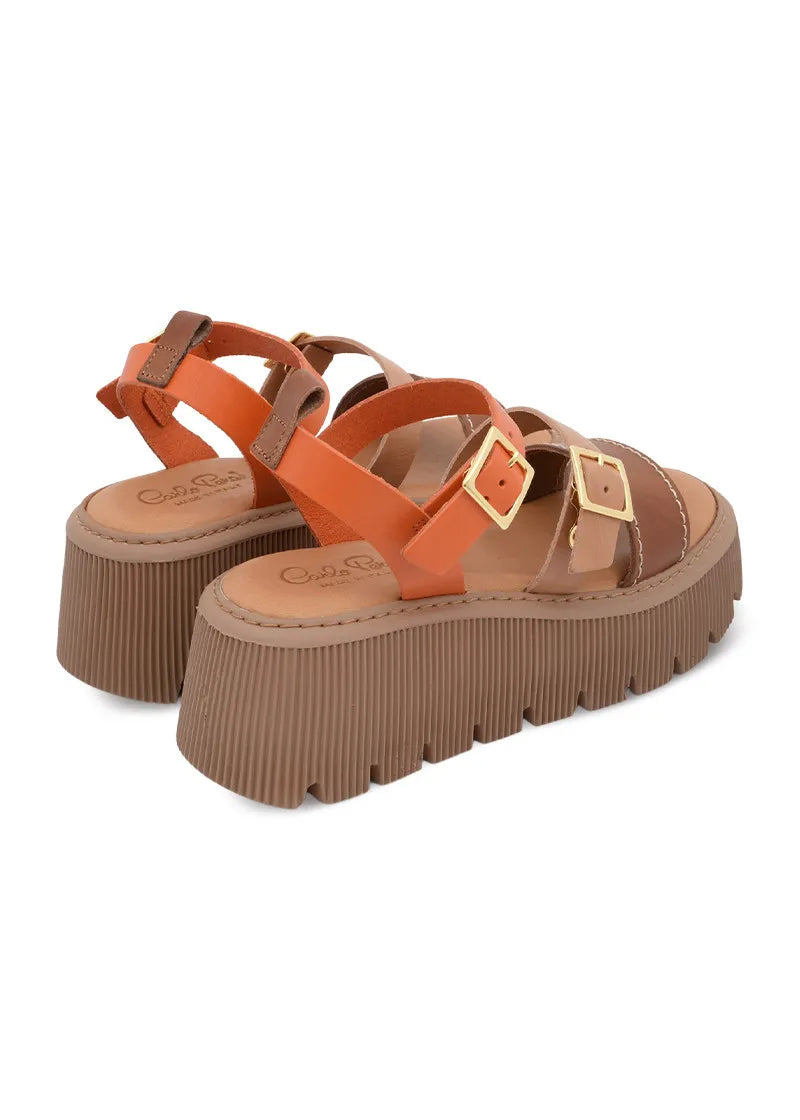 4996 PERA CARLO LEATHER TAISS ARANCIO-NATURALE-TAN