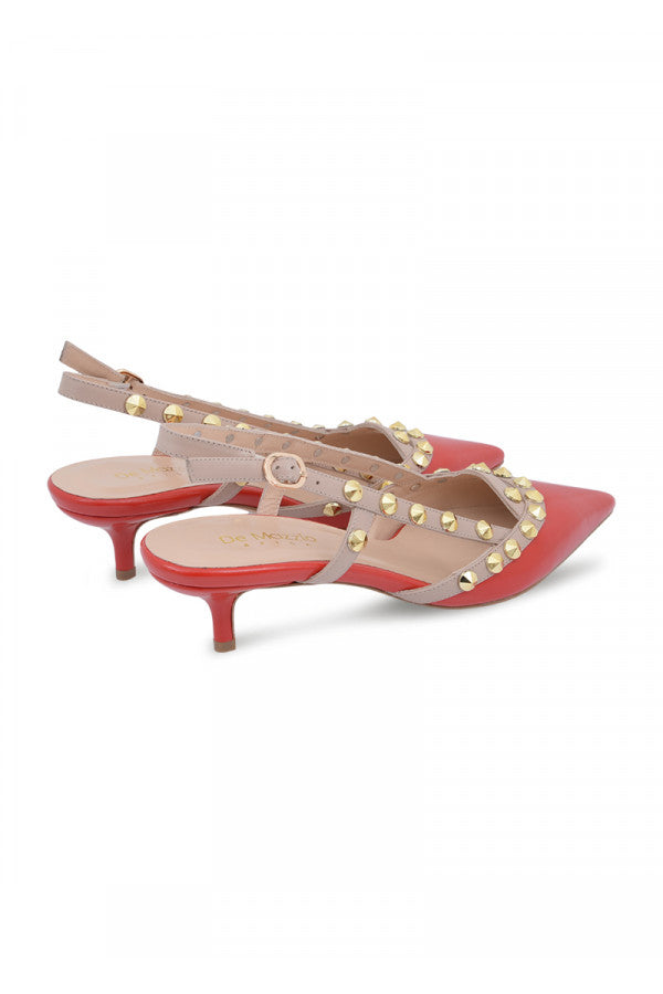 7101-1-DE MAZZIO RED PUFFER NUDE NAPA