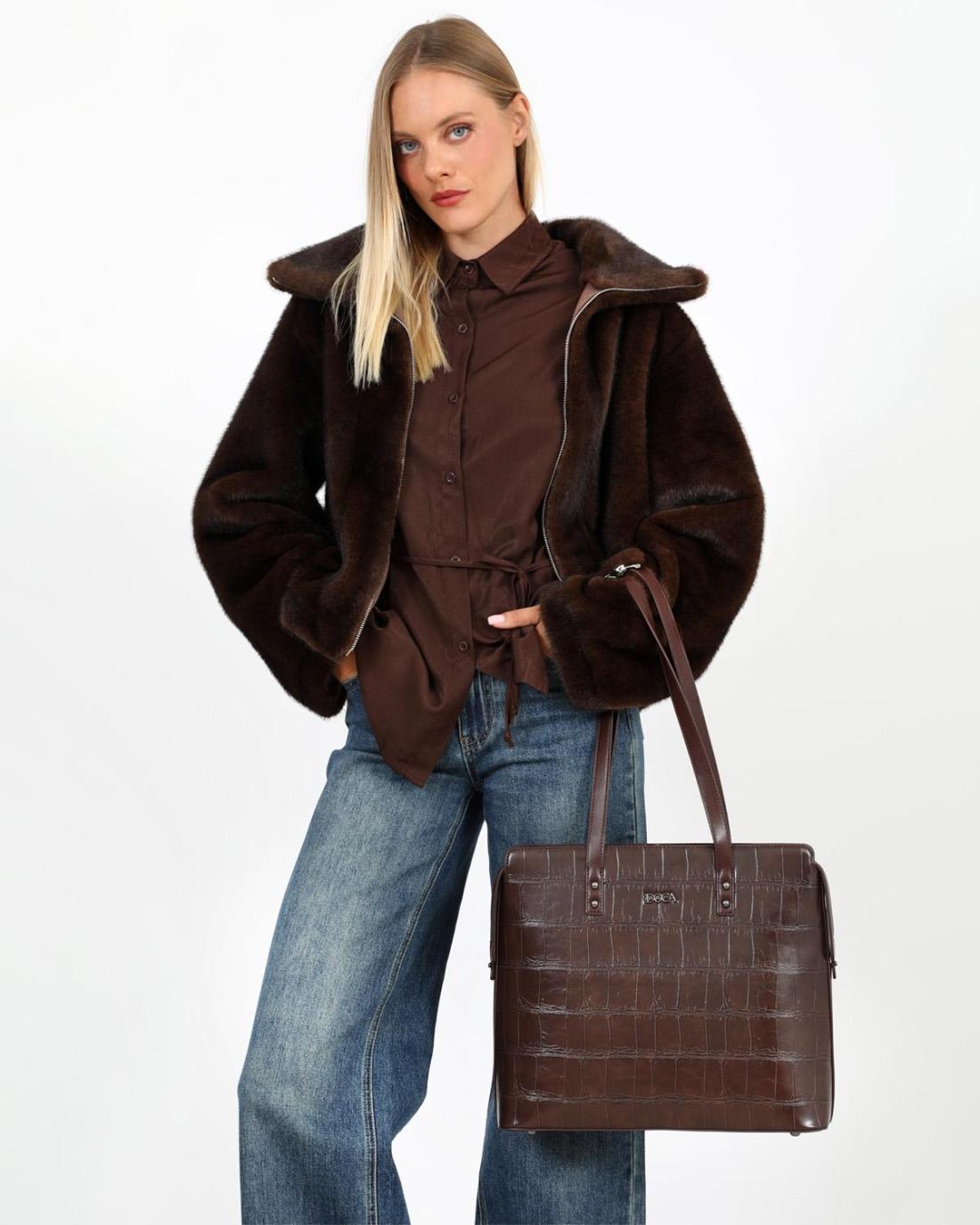 503364-SHOULDER BAG (36X30.5X11) BROWN-24083