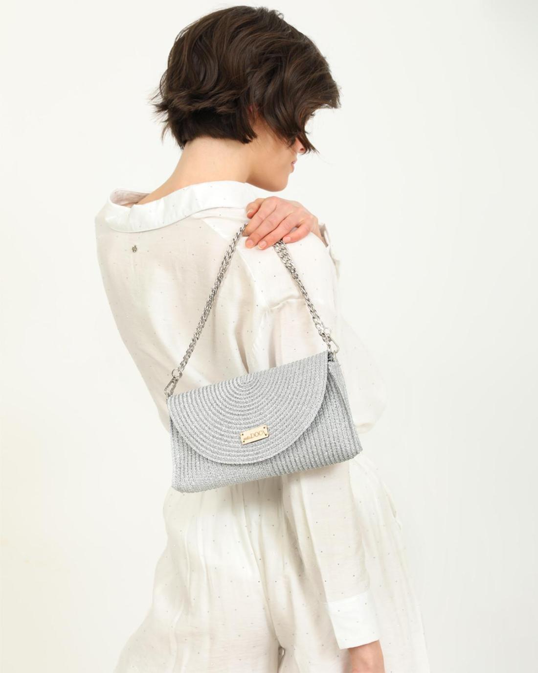 502930M-CROSSBODY BAG (26X12X4) SILVER 23427