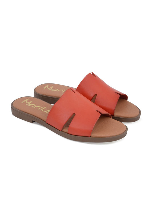 MARILA Ženske kožne papuče ANGELA CARMIN CHAMPAN