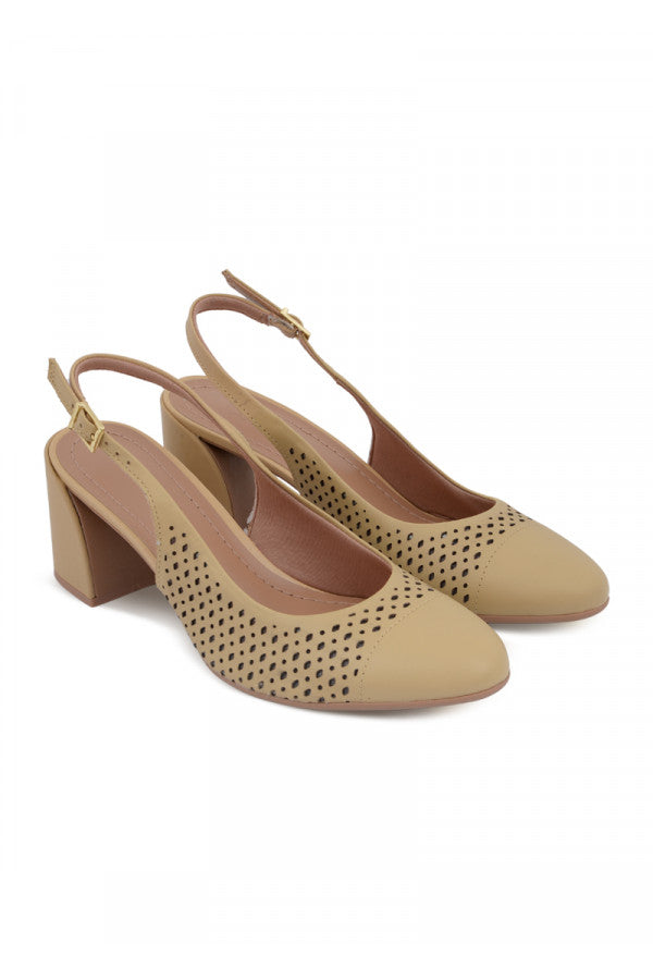 AO07004-005 SLINGBACK LEATHER CREAM USAFLEX