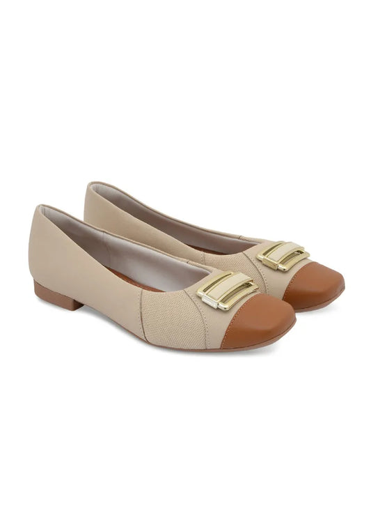 AG4003-003 BALLERINE SQUARE TOE VANILLA  USAFLEX