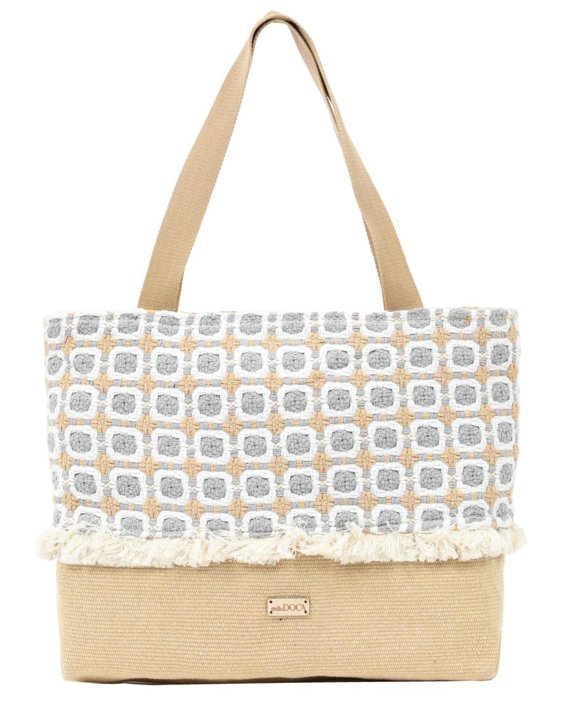 502791M-SHOULDER BAG (49X37X13.5)  GREY/BEIGE 23403