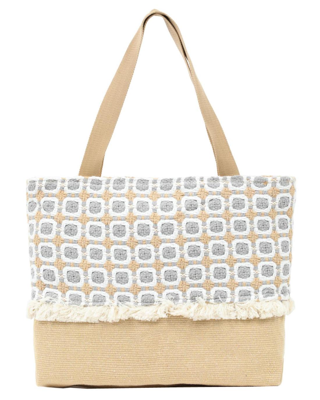 502791M-SHOULDER BAG (49X37X13.5)  GREY/BEIGE 23403