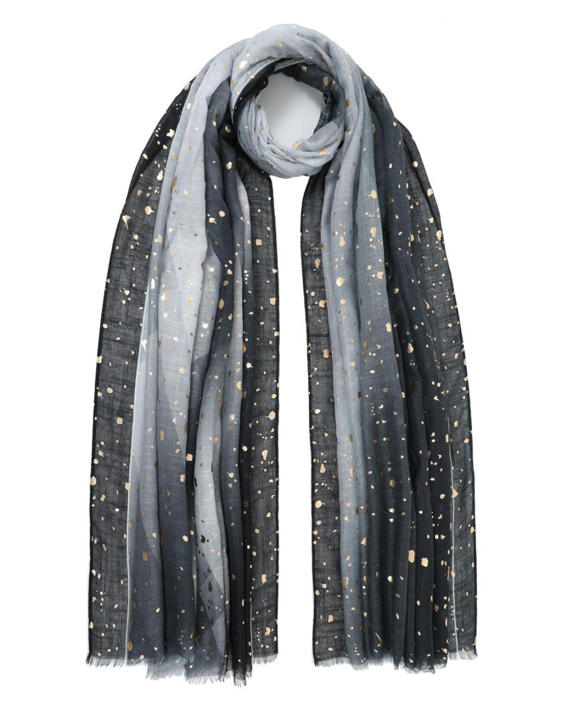 502666MCH-SCARF (85X180)  BLACK 29376