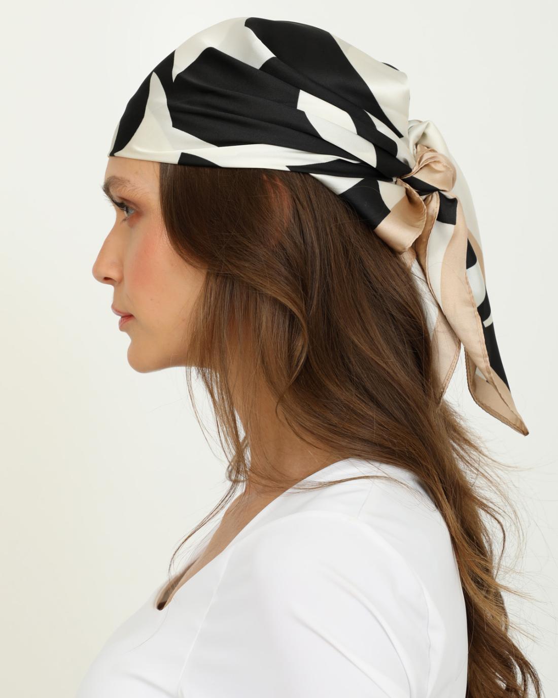 502676MCH-SCARF (70X70)  BLACK 29397