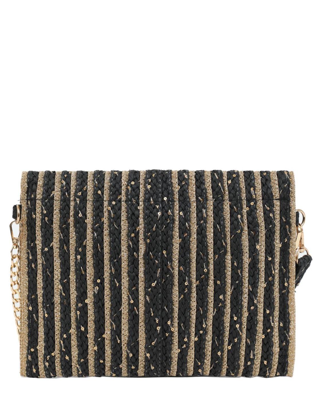 502935M-CROSSBODY BAG (28X22) BLACK/GOLD 23434