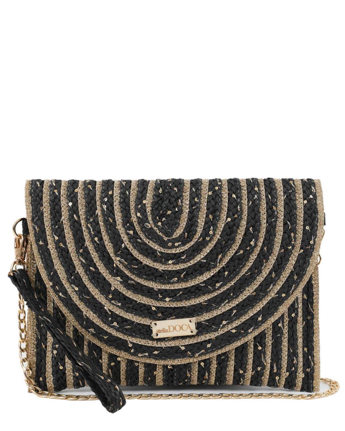 502935M-CROSSBODY BAG (28X22) BLACK/GOLD 23434