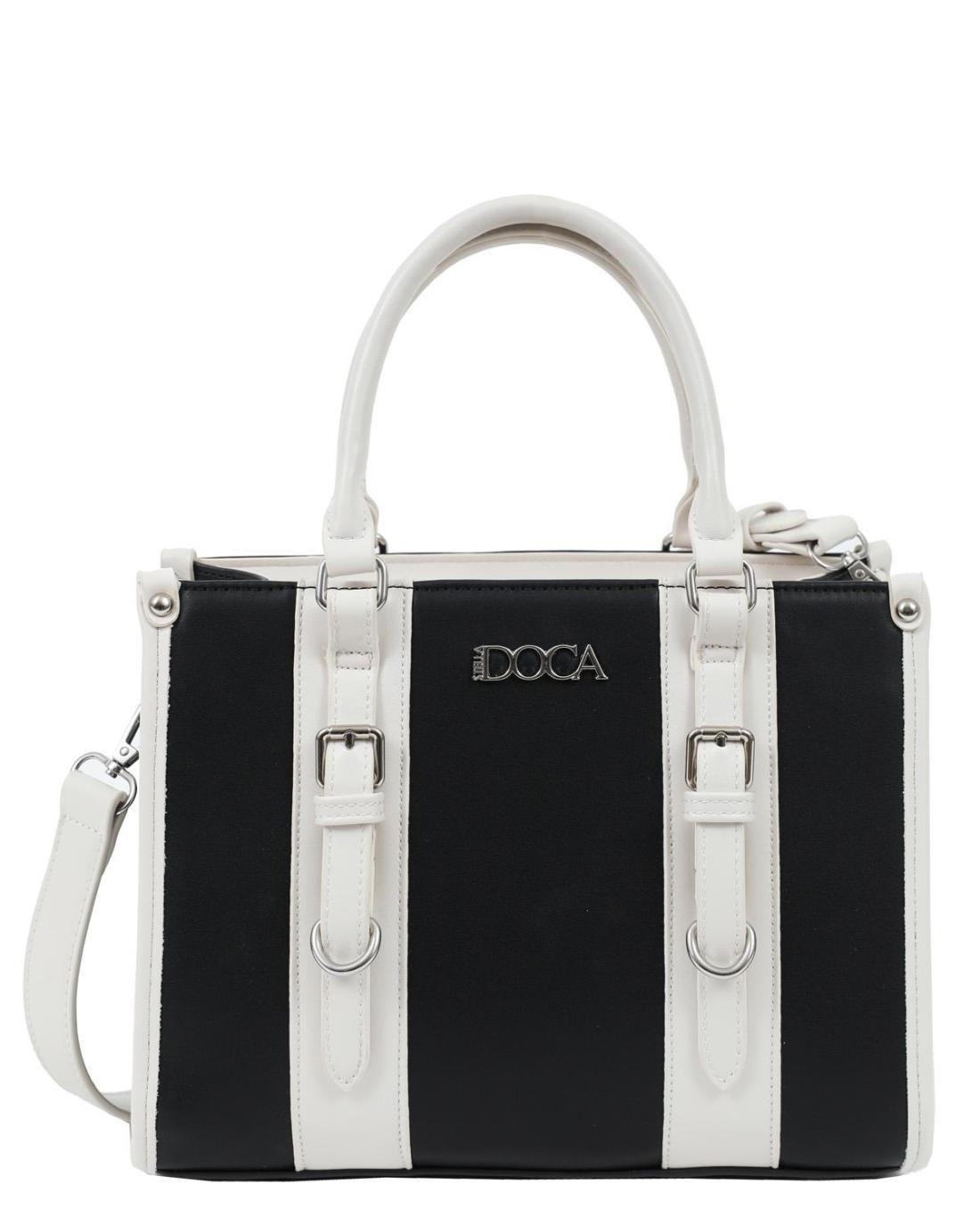 502940M-CROSSBODY  BAG (26.5X21X13) BLACK/WHITE 23474