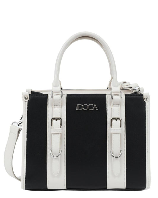 502940M-CROSSBODY BAG (26.5X21X13) BLACK/WHITE 23474