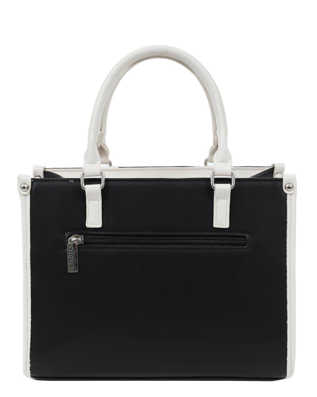 502940M-CROSSBODY  BAG (26.5X21X13) BLACK/WHITE 23474
