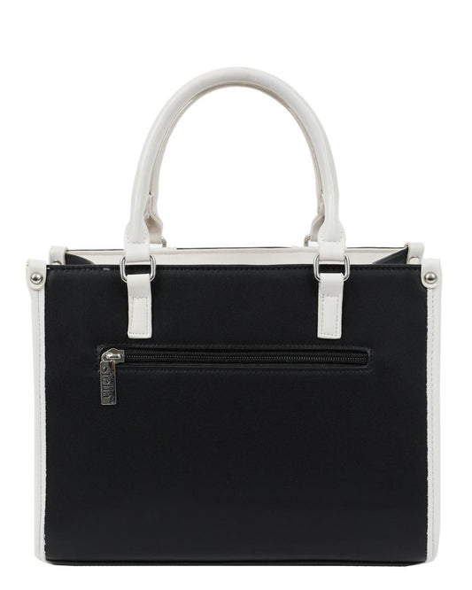 502940M-CROSSBODY BAG (26.5X21X13) BLACK/WHITE 23474