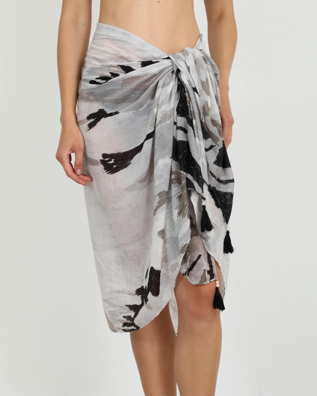 502762MH-SCARF (87X180)  GREY 29412