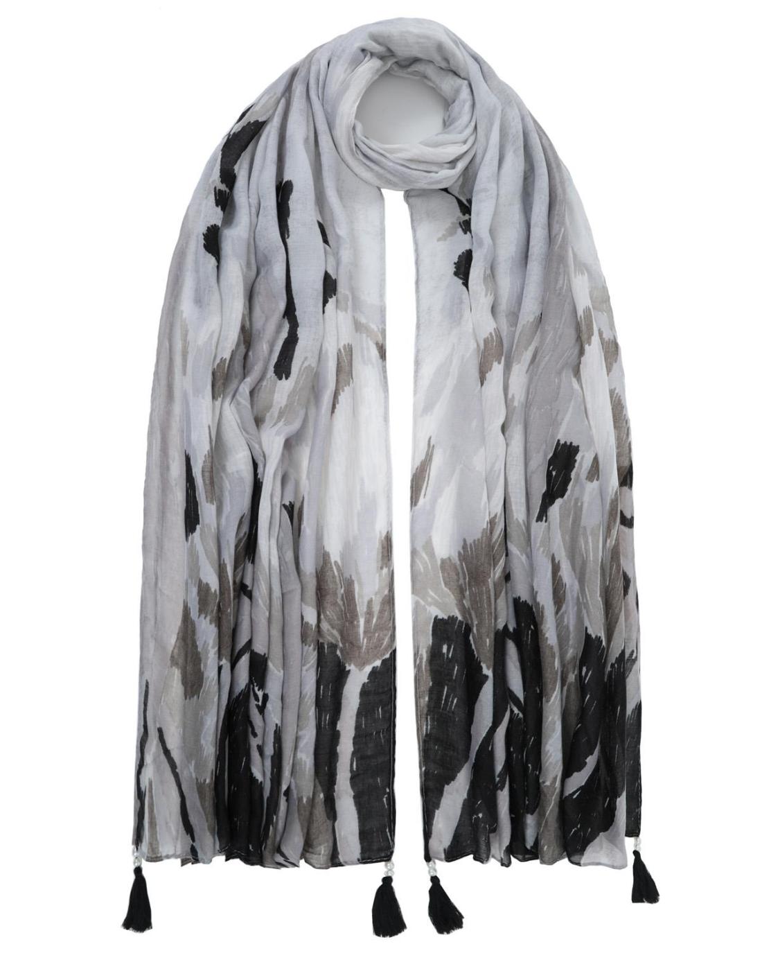 502762MH-SCARF (87X180)  GREY 29412