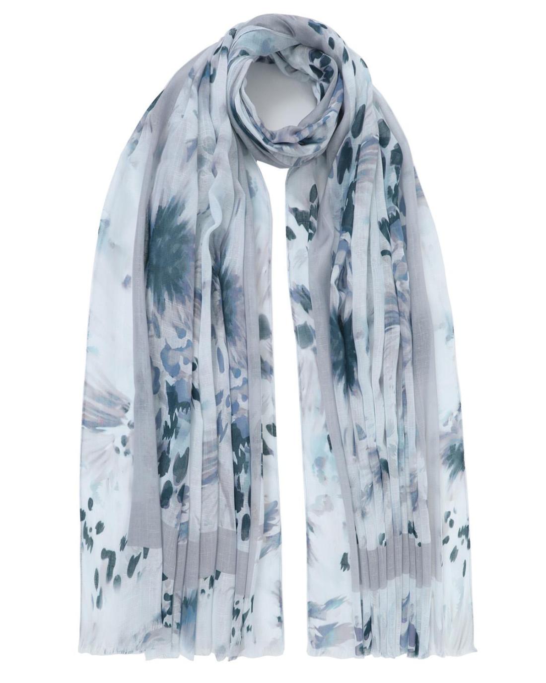 502798MC-SCARF (87X180)  GREY/BLUE 29406