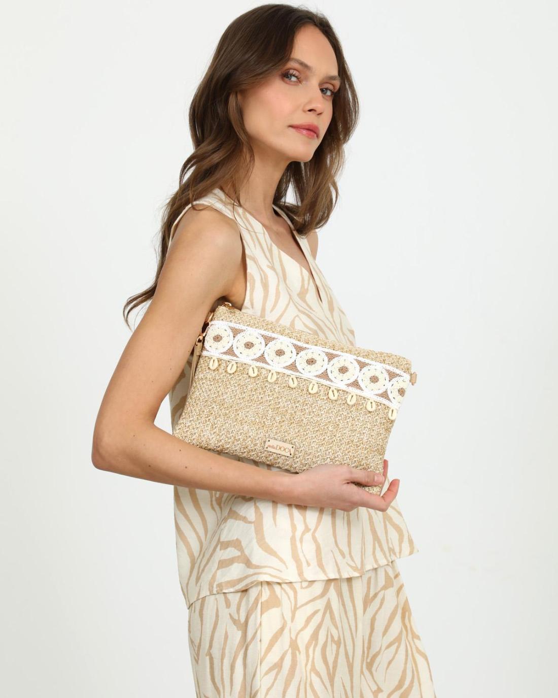 502786M-EVENING BAG (29X20)  BEIGE 23387