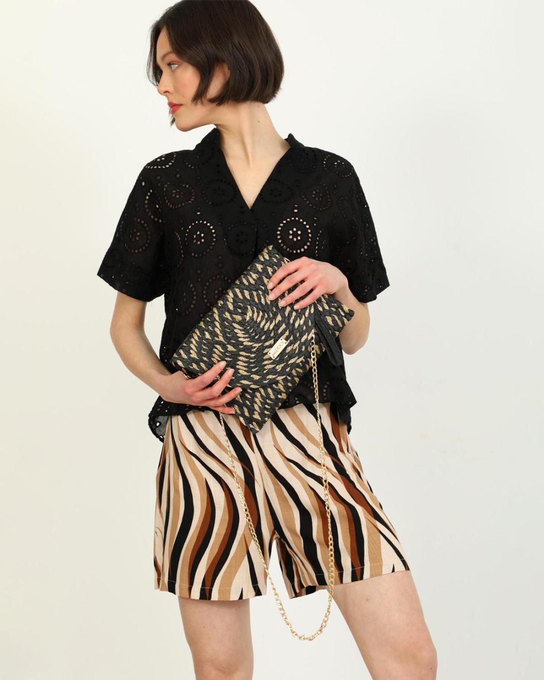 502933M-CROSSBODY BAG (28X21) BLACK/GOLD 23432