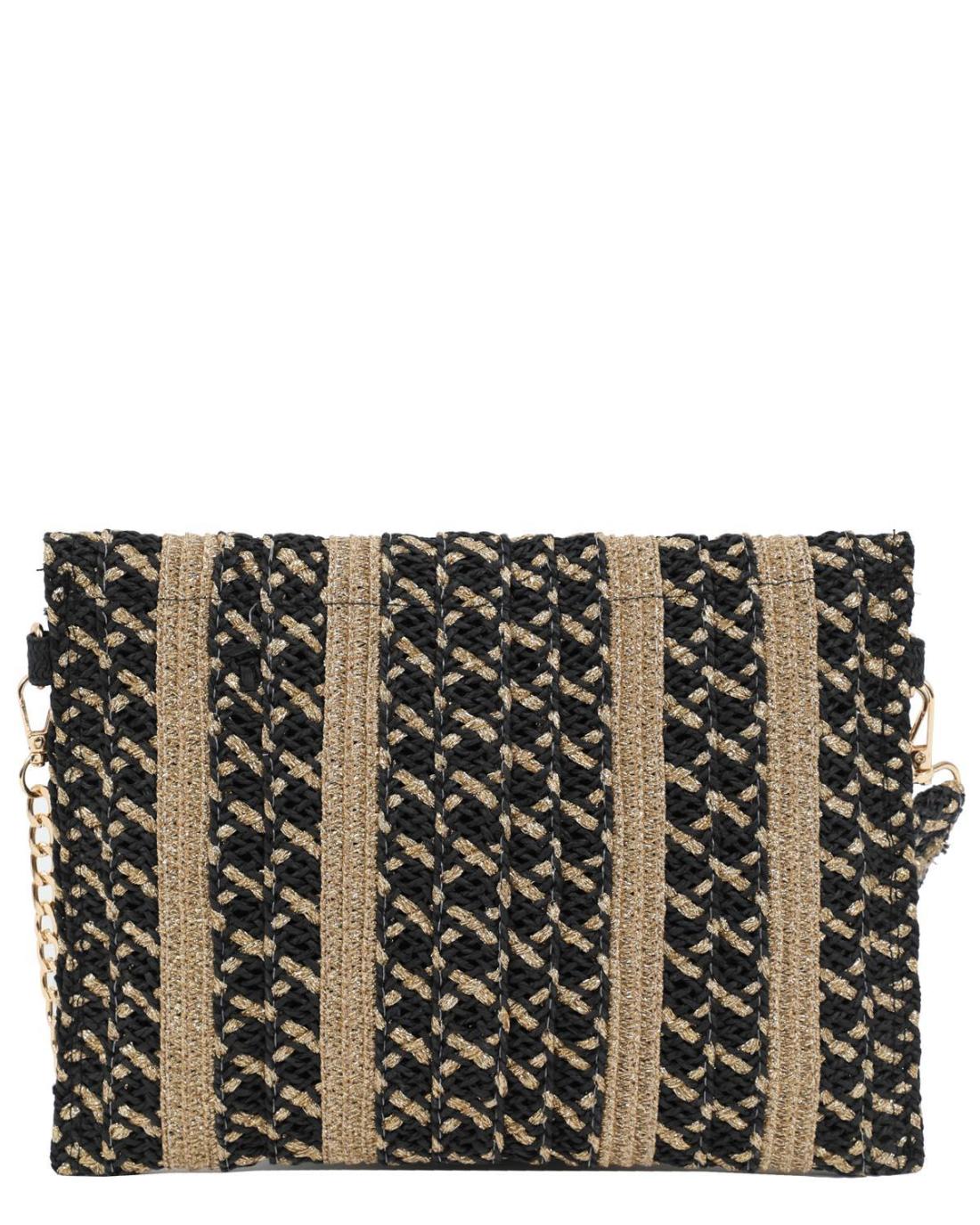 502927M-CROSSBODY BAG (29X19) BLACK/GOLD 23413