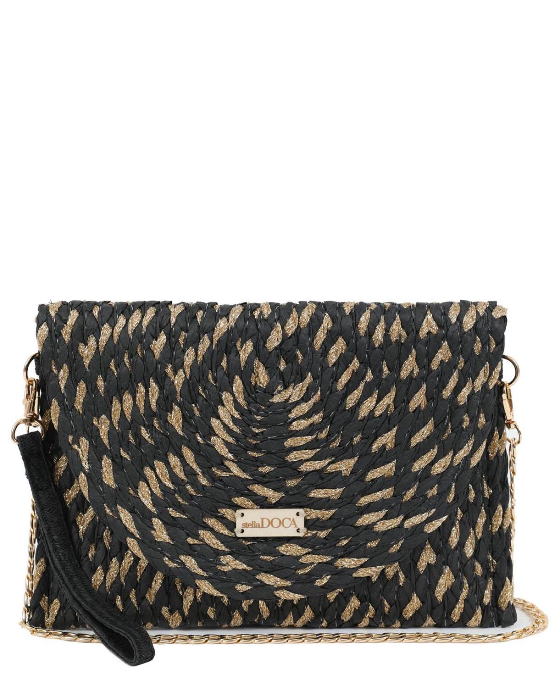 502933M-CROSSBODY BAG (28X21) BLACK/GOLD 23432