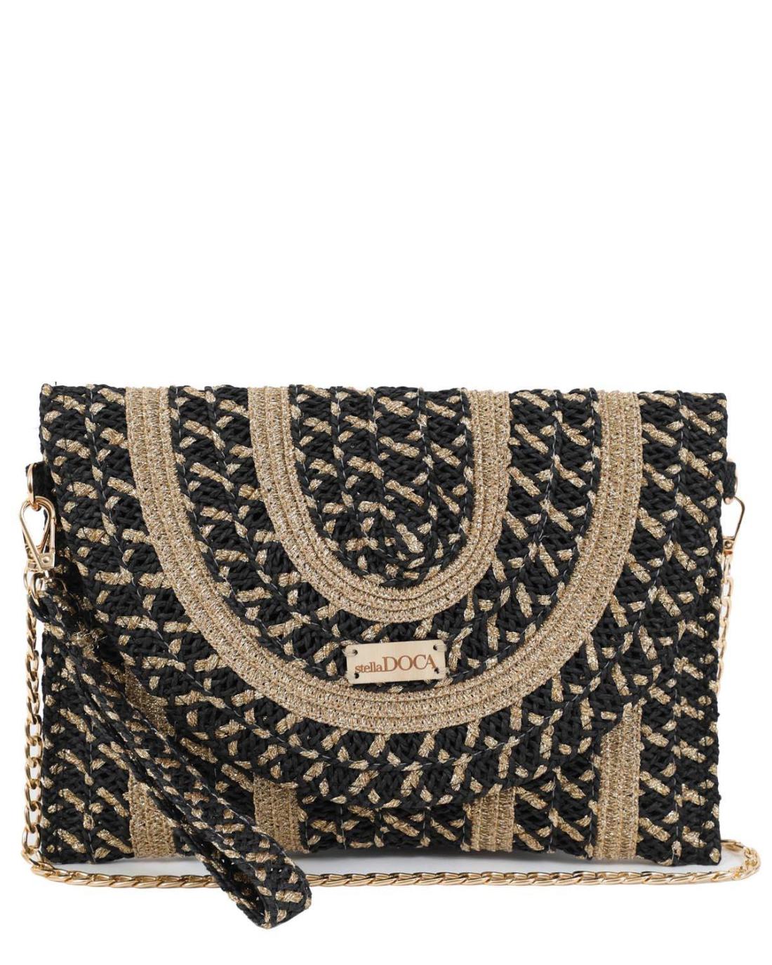 502927M-CROSSBODY BAG (29X19) BLACK/GOLD 23413