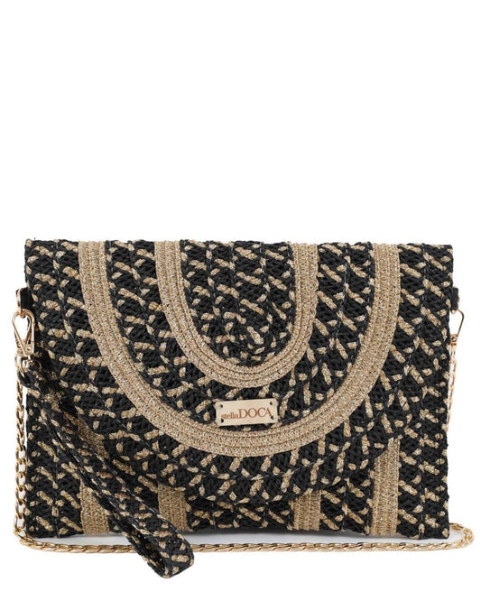 502927M-CROSSBODY BAG (29X19) BLACK/GOLD 23413