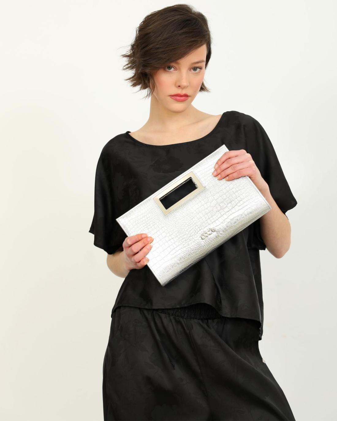 502571M-EVENING BAG (32X19.5X6.5)  SILVER 23115